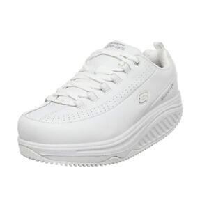Skechers Toning Shoe Shape Ups Performance Sneakers Lace Up Leather White 8